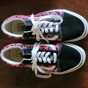 Vans pink cheetah print shoes